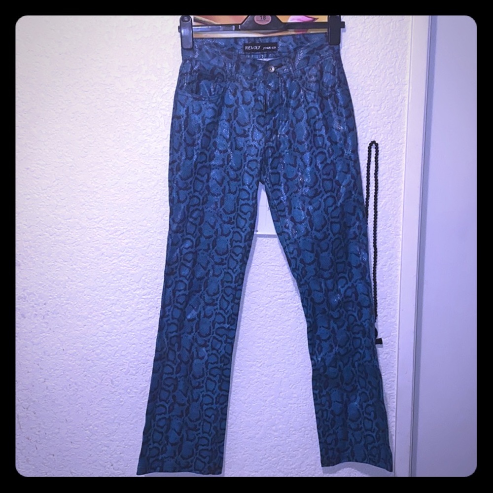 ICONIC BLUE SNAKE SKIN  REVOLT JEANS